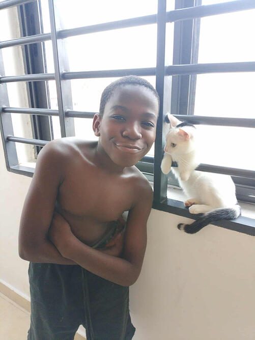 Christian and his cat